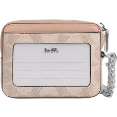 Coach Zip Card Case in Signature Canvas - Beige