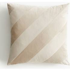 H&M Striped Velvet - - 50x50 Cushion Cover Beige (50x50cm)