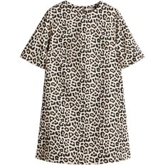 H&M A-Line Dress - Light Beige/Leopard Print