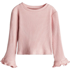 H&M Knitted Sweater With Flared Sleeves - Light Pink (1248217003)