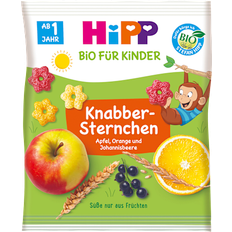 Vegetarisch Säuglingsnahrung Hipp Kindersnack Knabber Sternchen mit Apfel Orange und Johannisbeere 30g