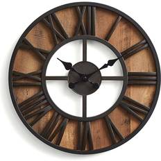 Dunelm Fulton Industrial Skeleton Brown Wall Clock 74.9cm