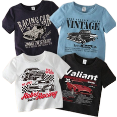 18-24M Tops Children's Clothing Shein Casual Minimalist Race Car Print Tops - Minimalist