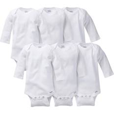 Gerber Baby 3-Pack Long-Sleeve Onesies Bodysuit, 6-Pack White, Months