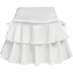 Shein Tween Girl Streetwear Style Knitted Skirt - White