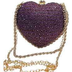 Purple Clutches Shein HCBCBY Clutch Bag For LadiesPurple Heart Shaped Rhinestone Inlaid Fashionable Elegant Handbag With Metal StrapTready Bride Bag Perfect For Part