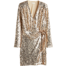 H&M Sequined Wrap Dress - Yellow