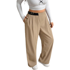 Shein Plus Size High Waist Tie-Up Trousers - Autumn/Winter