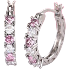 Shein Pair Fashion Cubic Zirconia Hoop Earrings For Women For Wedding Anniversary Engagement Party Jewelry Valentines Day Gift
