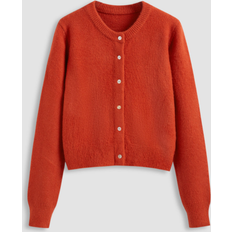 Cider Wool-blend Round Neckline Solid Button Knitted Cardigan
