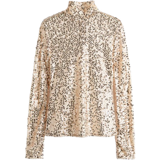 H&M Sequined Turtleneck Top - Gold