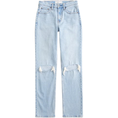 Abercrombie & Fitch Mid Rise 90s Straight Jeans - Light Destroy