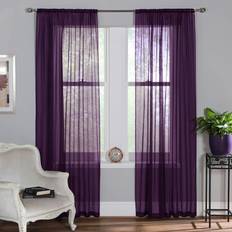 The Mill Shop Voile Slot Top Pair of Panels - Purple - 150 cm x 206 cm Drop 150x206cm