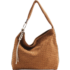 River Island Suedette Woven Slouch Bag - Brown