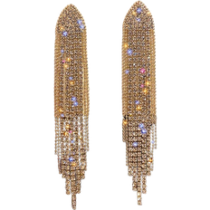 Shein Rhinestone Tassel Drop Earrings