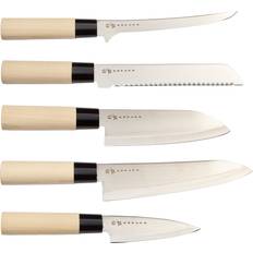 Houcho Med 5 Knive Leveret I Balsaboks