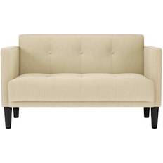 vidaXL Loveseat Cremefärgad 111 cm Tyg Soffa 124cm 2-sits