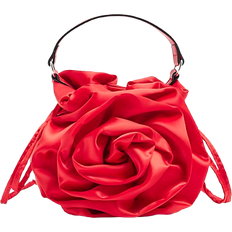 River Island Womens Red Satin Flower Clutch Bag One Size