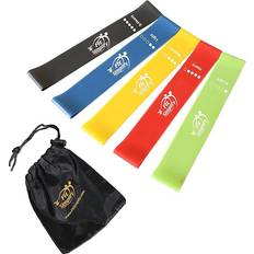 #1 Best Resistance loop Bands Set of 5 Exercise Bands For Home, Gym, Stretching, Toning, and Physical Therapy with Instruction Guide, Carry