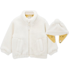 Zipper Fleece Jackets Children's Clothing John Lewis Baby Borg Fleece Jacket and Hat, Cream