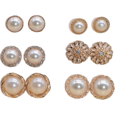 Shein 6pairs/set Faux Pearl Decor Stud Earrings