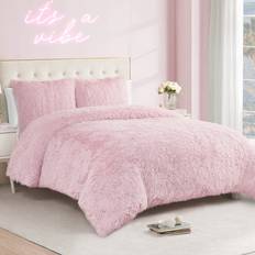 Textiles Juicy Couture Shaggy Faux Fur Comforter & Shams Bedding Sets Queen + 2 Standard Shams - Light Bedspread Pink (233.7x228.6cm)