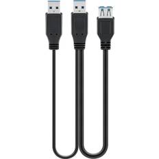 Goobay Dual Power 2USB A-USB A 3.0 M-F 0.3m