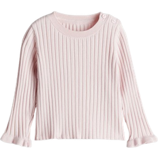 Polyamid Overdeler H&M Baby Ribbestrikket Genser - Rosa