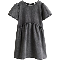 H&M Denim-Look Jersey Dress Gray 5T/6 4-6Y