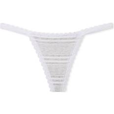 Gray - Thongs Panties Victoria's Secret Women's Lace-Trim Cotton V-String Panty