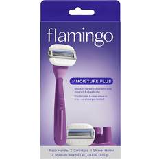 Razors Flamingo Flamingo Women s Moisture Plus Razor Set with 2 Razor Blade Cartridges