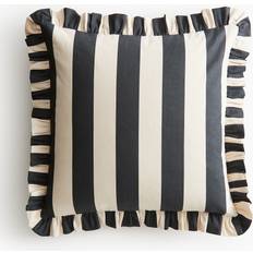 H&M Med Flæsekant 50 x 50 Grå Pudebetræk Sort, Hvid (50x50cm)