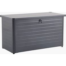 Steel Patio Storage & Covers Pacific Lifestyle Rhode Island 160cm W Galvanised Steel Lockable Deck Box with Wheels - Black