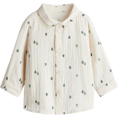 H&M Baby Skjorte I Bomullsmusselin - Beige