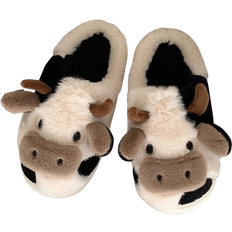 Textil Hausschuhe Shein Home Animal Cute Cartoon Slippers Warm, Fashionable And Comfortable Cow Plus Velvet Slippers