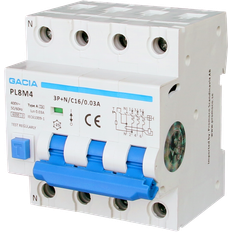 Kombiafbryder 16a 3p+n Gacia Gacia C16A RCBO Kombiafbryder 3P+N 30mA 6kA