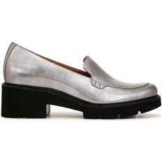 Silver - Women Low Shoes Naturalizer Cabaret Loafer Women's Silver Metallic Loafers Block Lug