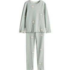 H&M Green Ribbed Cotton Pyjamas - Green