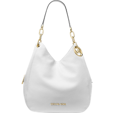 Michael Kors MK Lillie Large Pebbled Leather Shoulder Bag White Michael Kors