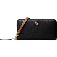 Tory Burch Robinson Pebbled Zip Continental Wallet - Black