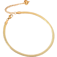 Shein 1pc Ladies Stainless Steel Color Snake Bone Anklet Titanium Steel Anklet