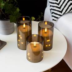 Olsen Home Glass Transparent LED-ljus 17.5cm 3st