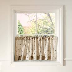 Dunelm Natural Curtains Dunelm Bees Café Style Unlined Slot Top Curtain 45x148cm