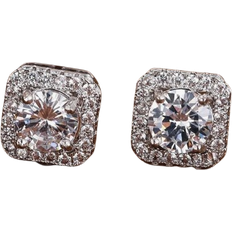 Shein Cubic Zirconia Decor Stud Earrings
