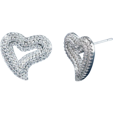 Shein Cubic Zirconia Heart Stud Earrings