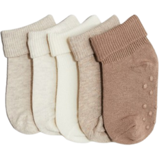 H&M Baby 5er-Pack Antirutsch-Socken Beige 22/24