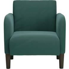 vidaXL Sofastol Med Armlæn 54 cm Fløjl Mørkegrøn Lænestol 70cm