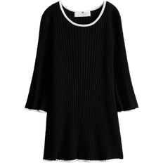 H&M Girls Black Rib-knit dress 6-8Y