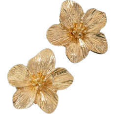 Shein 1 Pair Exquisite Multicolor Dopamine Inspired Golden Floral Stud Earrings For Women