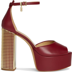 Michael Kors Maxine Leather Platform Sandal Red